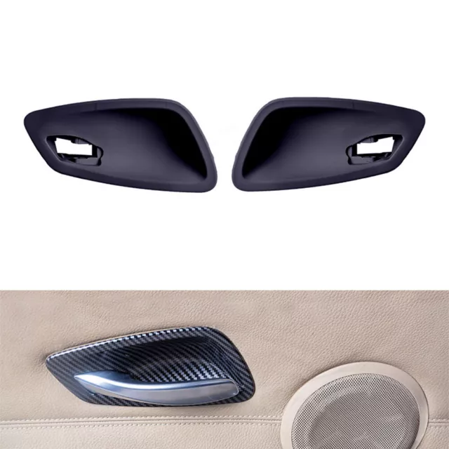 Inner Interior Door Handle Bowl Cover Fit BMW 3 Series E90 2005-2012 Black 2PCS