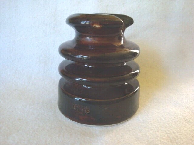 Vintage Locke Hi-Top 88 Porcelain Power Line Insulator Ceramic Brown