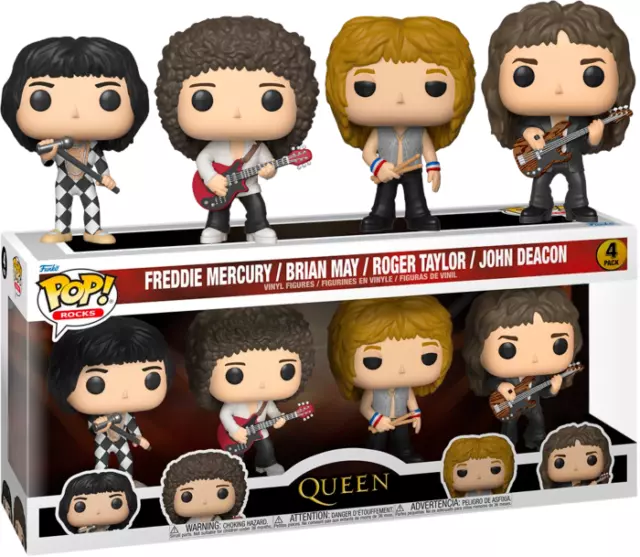 Queen 4 Pack Funko Pop Rocks Freddie Mercury Brian May John Roger John Deacon