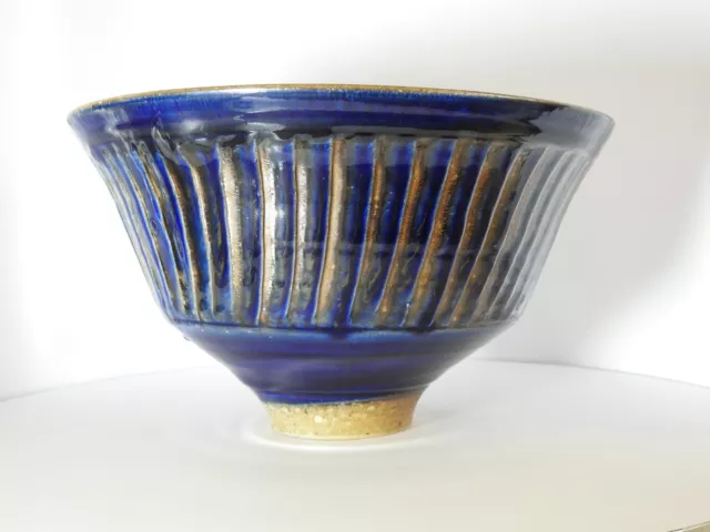 Vintage Margaret Gardiner Fluted Studio Art Pottery vase pot rie leach style int