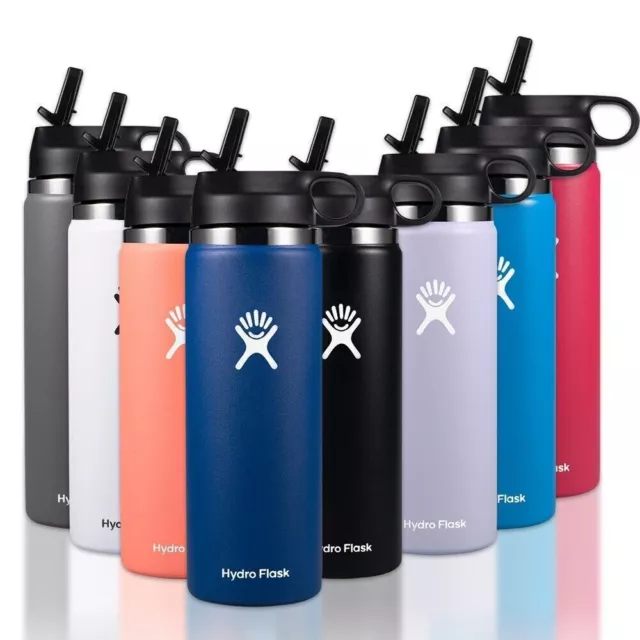 Hydro Flask 32oz/946ml Water Bottle Wide Mouth Vacuum Insulated Straws Lid NEW 3