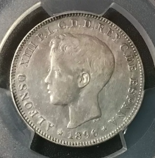 1896 Isla De Puerto Rico 40 Centavos Circulated Pcgs Certified Silver Coin!