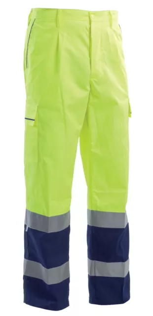 Pantaloni uomo pantalone lavoro alta visibilità cargo fluorescenti multitasche