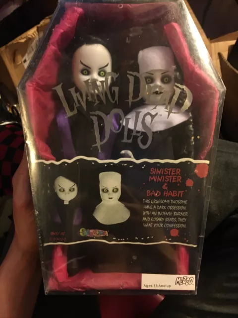 NEW Living Dead Dolls - Sinister Minister and Bad Habit - Spencer Toys Exc Mezco