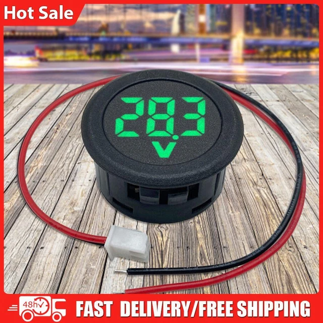 Tester Rilevatore DC 4-100V Volt LED Display Digitale Mini Voltmetro Rotondo Due Fili