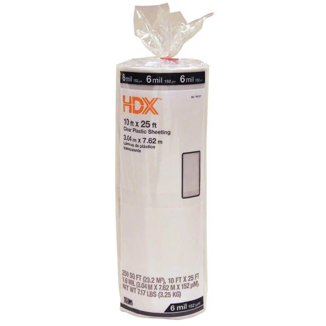 10 Ft. X 25 Ft. Clear 6 Mil Plastic Sheeting