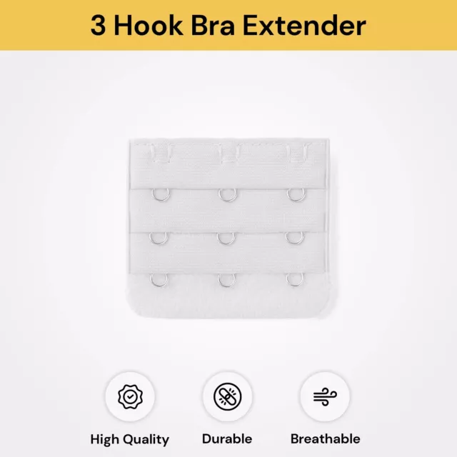 Women Clip On Bra Extender Extension 3Hooks Adjustable Strap Maternity Strap 3