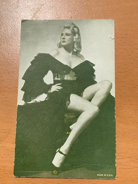 Vintage 1940's Sexy Arcade Exhibit Card Blonde in Lingerie Black & White