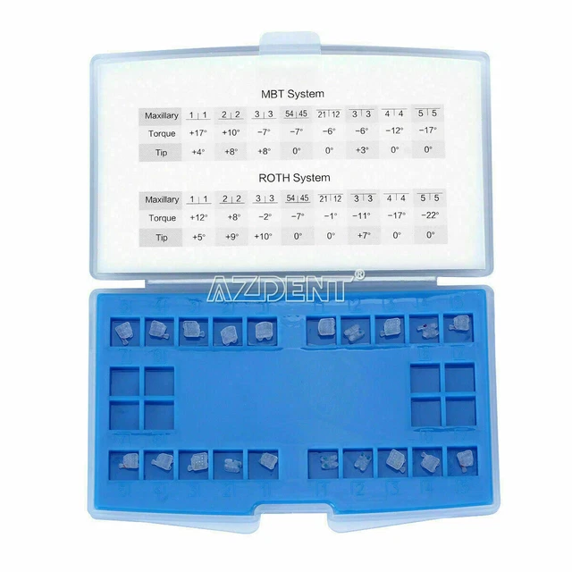 AZDENT Dental Orthodontic Ceramic Brackets MBT.018 345Hooks Marked