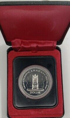 1977 Canada Silver Dollar Coin Throne Of The Senate Canadian Coin w/Case!