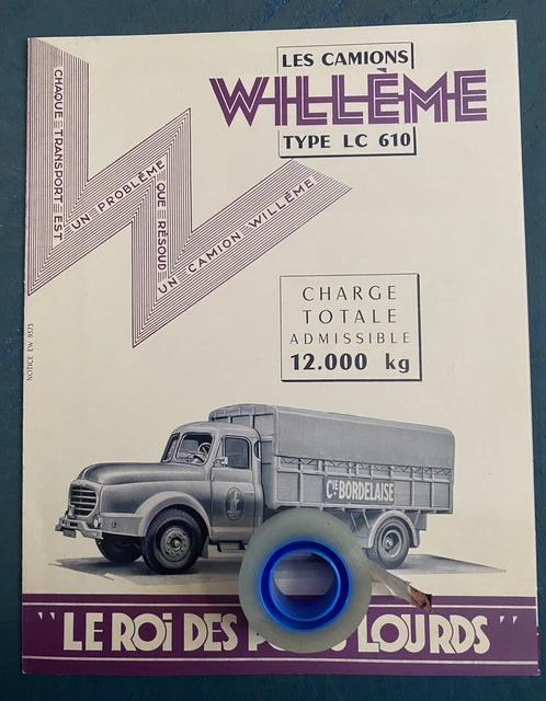 camion Willème LD610 T et TBH 35T, catalogue brochure LD 610