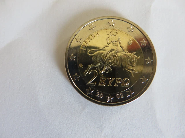 COFFRET EUROS GRÈCE 2002 avec la lettre S 2 euro et 1 euro+6 autres
