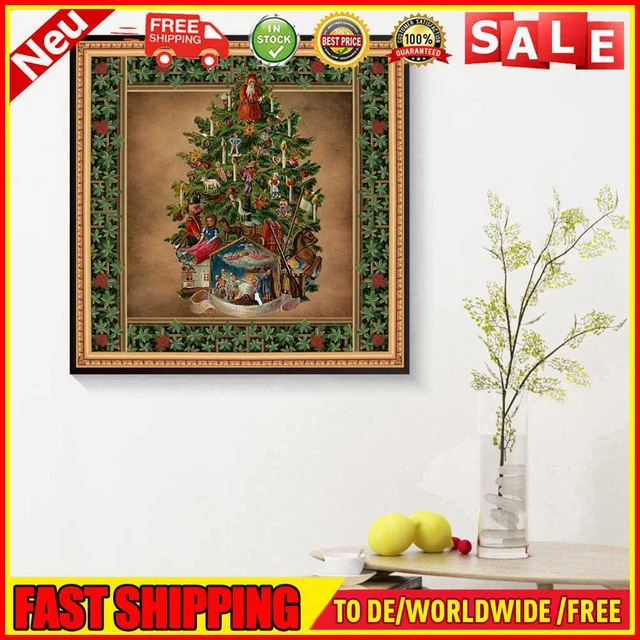 Weihnachtsbaum Diamond Painting Set Voller Rundbohrer Hauswanddekoration (B5119)