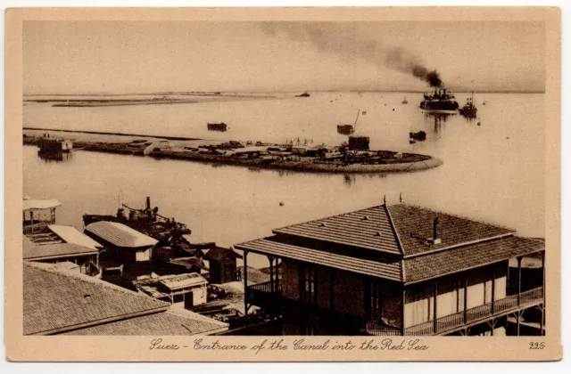 EEGYPT - Egypt - Old Postcard - SUEZ - the entrance of the canal into the Red Sea