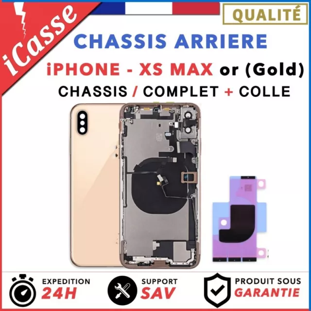 Chassis Complet remplacement pour iPhone XS MAX OR (gold) + COLLE