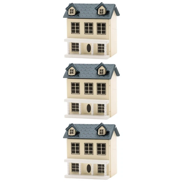 3 Pack Miniature Cottage House Villa Small House Nativity Crafts Kids Doll House