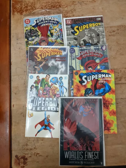 Old Comics Superman And Superboy Book Lot Of 5. Some #1, Annuals