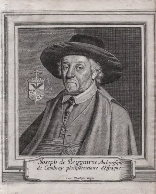 Joseph Bergaigne 's-Hertogenbosch Cambrai Portrait Wappen Kupferstich 1648