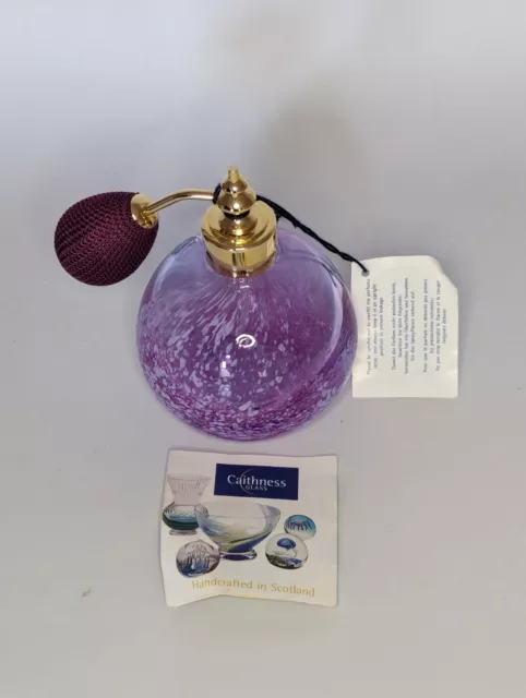 Lovely Caithness Glass Perfume Atomiser Purple Gold Tone 2