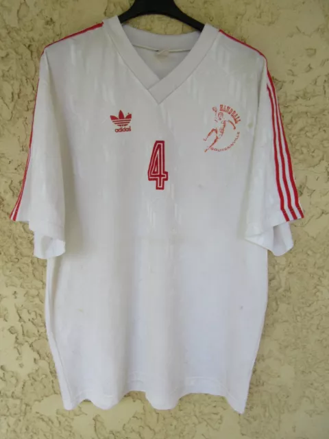 Maillot handball GOUSSAINVILLE porté n°4 ADIDAS vintage années 90 Trefoil shirt