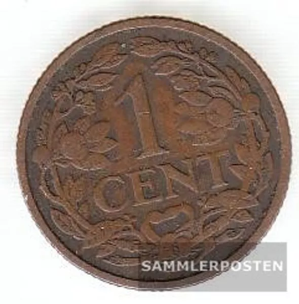 Niederlande KM-Nr. : 152 1922 sehr schön Bronze 1922 1 Cent Gekrönter Löwe