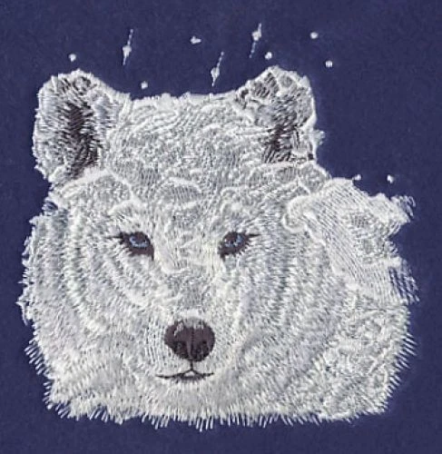 Embroidered Ladies T-Shirt - Winter Wolf M1238 Size S - XXL