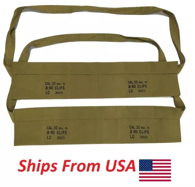 (2er Pack) WWII US Army Baumwolltuch Bandolier-US Olive Color