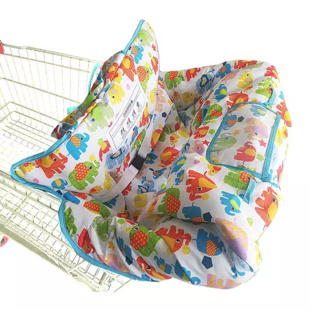2-in-1 Thick Baby Shopping Cart Cover High Chair Cover Grocery Portable Washable 2