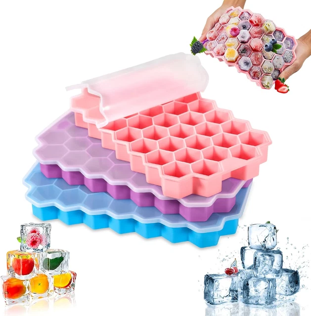MYSUNBAR Stampo per cubetti di ghiaccio a forma di rosa, in silicone, con coperchio, 6 fori, per cubetti di ghiaccio, per raffreddare il whisky