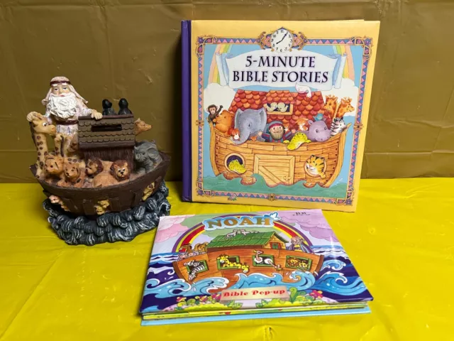 Noah's Ark - Coin bank and 5 minute Hardback Bible Stories -320 pages