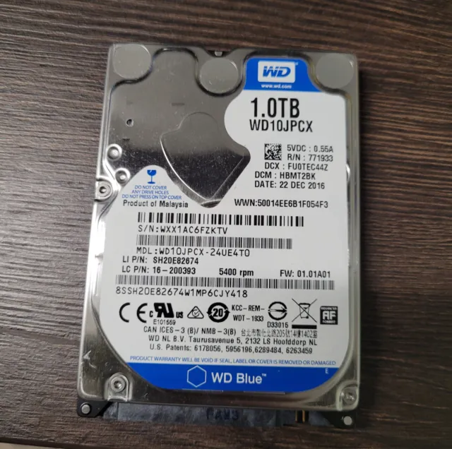 Western Digital WD10JPCX-24UE4T0 | HBMT2BK  1TB