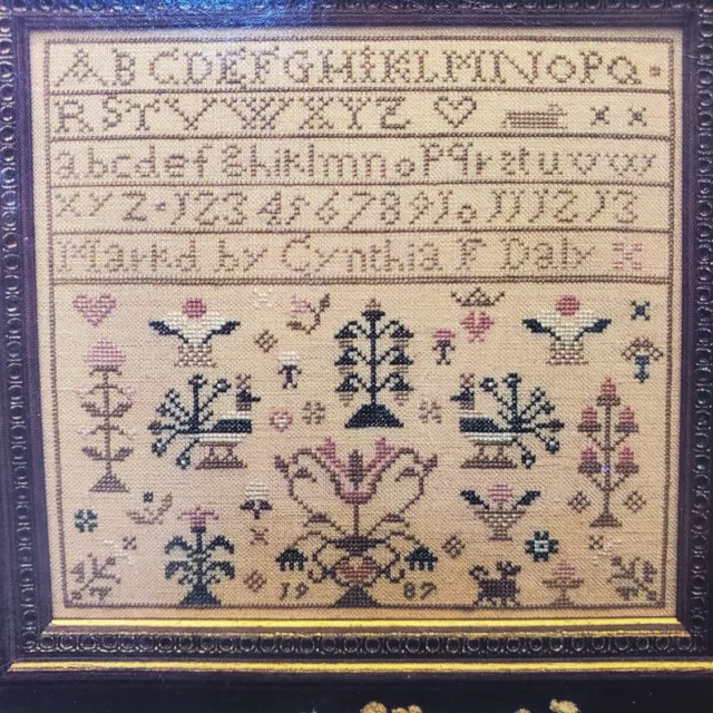 Sheepish Designs Peacock Garden Seventh Exemplary Primitive OOP Cross Stitch Cha Sheepish Designs Peacock Garden Seventh Exemplary Primitive OOP Cross Stitch Cha