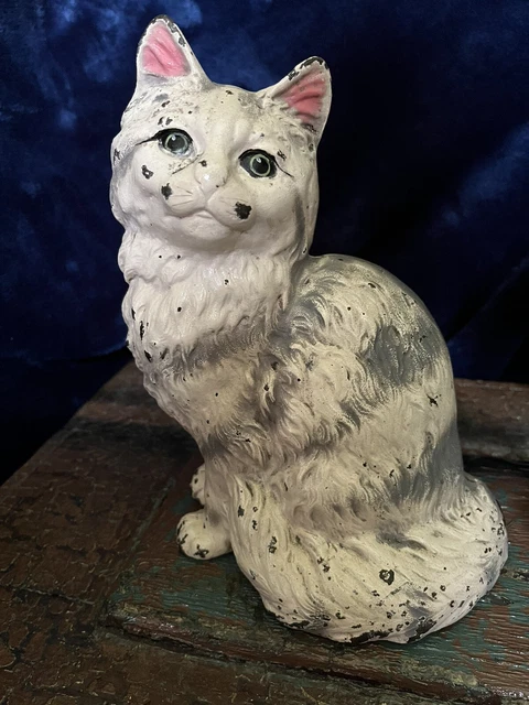 Antique Hubley Cast Iron Persian Cat Door Stop- Marked