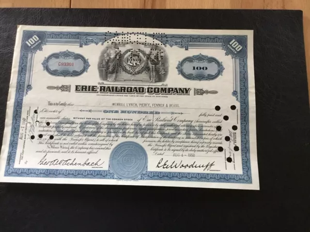 historische Wertpapiere Eisenbahn USA Erie Railroad Company 1950