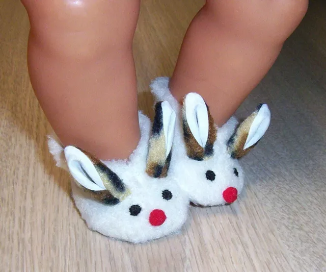 DOLLS Clothes 17" BABY BORN Boy - BUNNY SLIPPERS 2