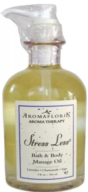 Aromafloria Stress Less Bath & Body Massage Oil Blend of Lavender Chamomile Sage