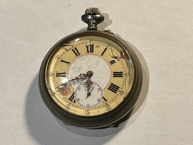 Montre Gousset En Argent Massif - À Réviser Ou Pour Pièces - Occasion - Vintage