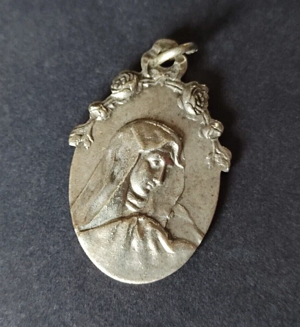 Médaille Pendentif Ancienne Vierge Marie En Argent - France - Christianisme