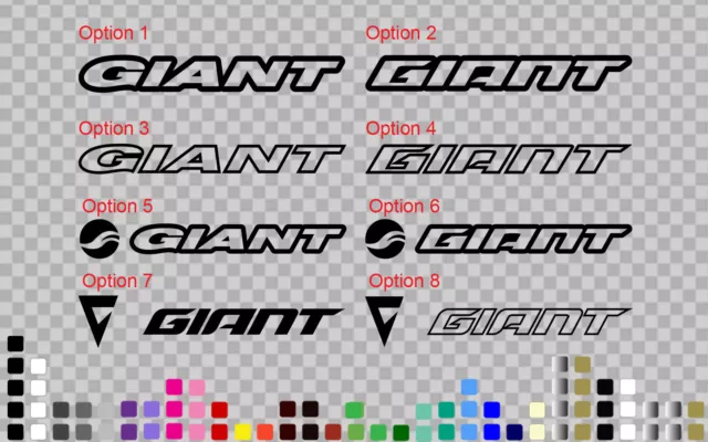 Giant Bike Cycle Sticker Decal in many Colours Custom Sizes