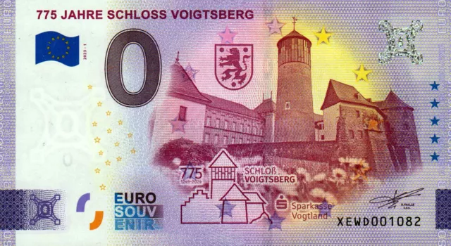 Null Euro Schein - 0 Euro Schein - 775 Jahre Schloss Voigtsberg 2023-1