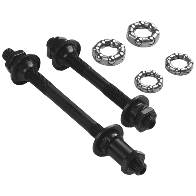 Kit D'axe De Pédalier Vélo – Trou Carré, Coupelles Et Roulements Inclus, Métal Noir