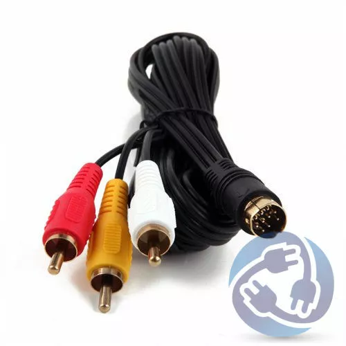 Audio Video AV Composite Cable Cord for Sega Saturn RCA A/V