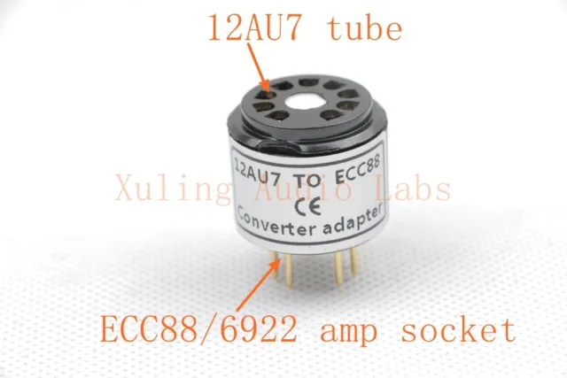 1pc Gold plated 12AU7 12AT7 ECC82 instead to ECC88 6922 6DJ8 Tube  adapter