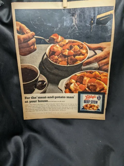 Vintage Original 1960 Advertising Libby's Beef Stew