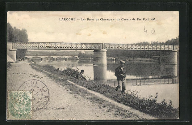 Charmoy CPA LAROCHE, LES Ponts de Charmoy et du Chemin de Fer P.-L.-M. 1907 EUR ...
