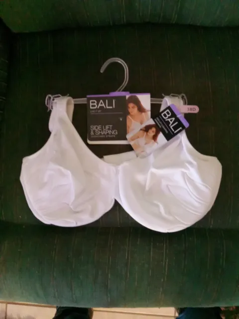 NEW BALI WHITE DF3353 Side Lift & Shaping Underwire Bra 38D 38 D $25.00 -  PicClick