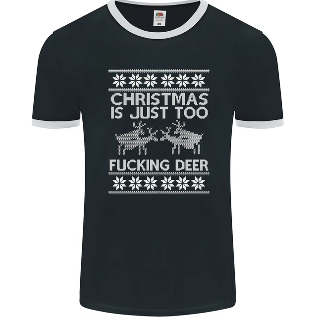 Natale È Just Too F# Cking Cervo Divertente Uomo Ringer Fotl