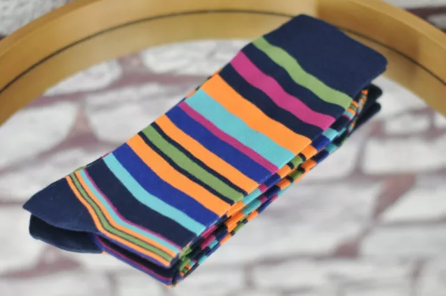 Feraricci Men's Colorful Striped Crew Socks - $18 Retail - Brand New