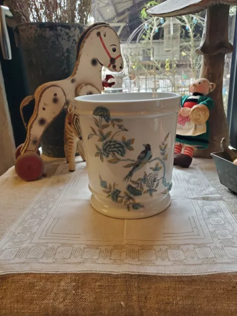 joli cache pot PORCELAINE APILCO décor oiseaux