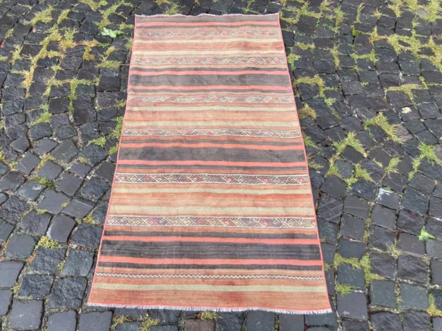 Turkish Kilim Rug,Oushak Rug Runner,Antique Ushak Carpet Rug Soft Pastel Color 3